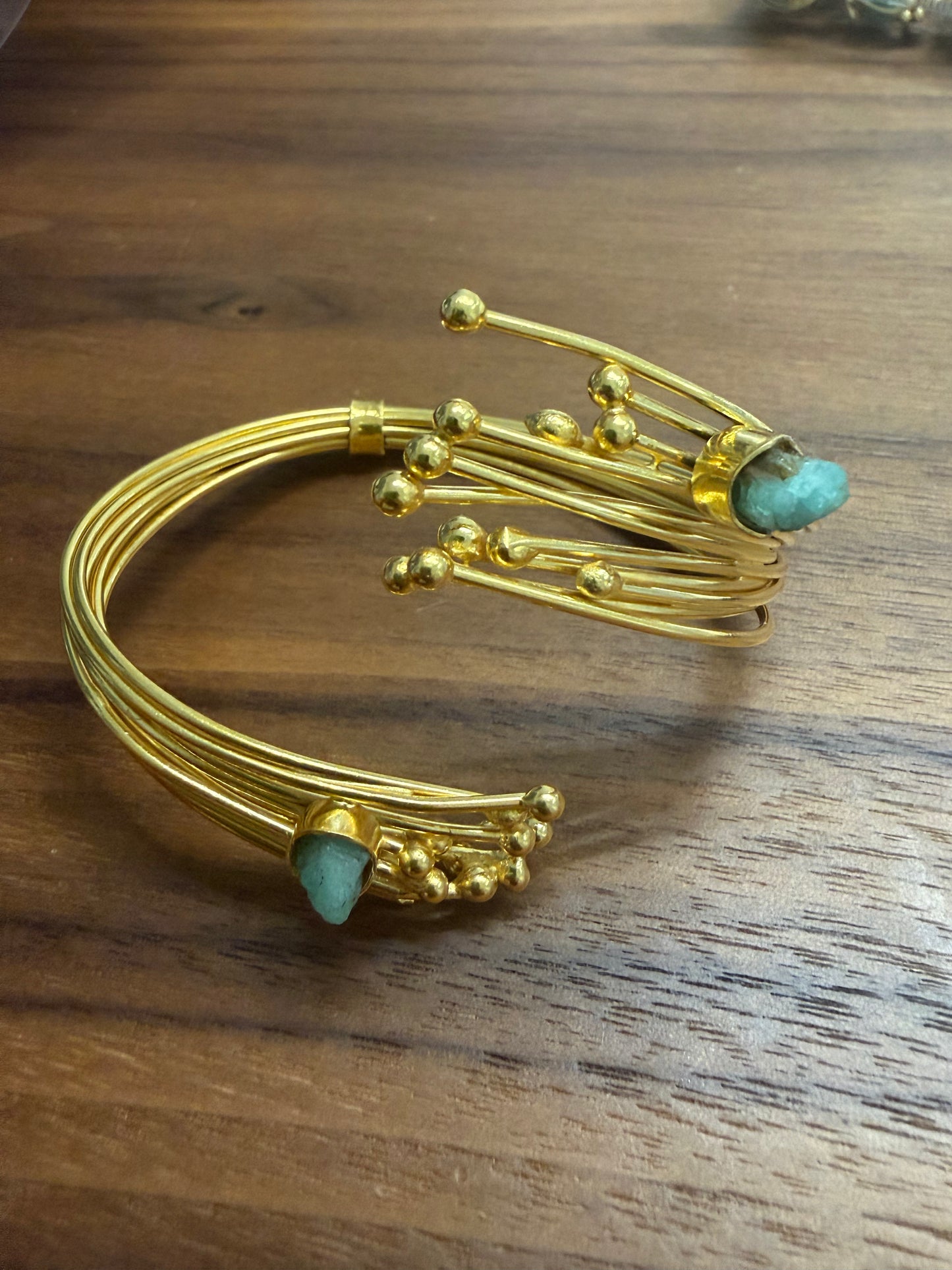 Raw Emerald Adjustable Cuff