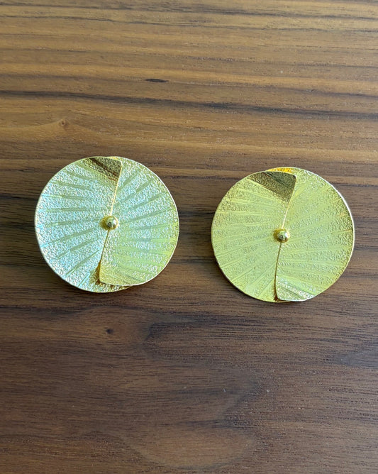 Large Round Textured Earring