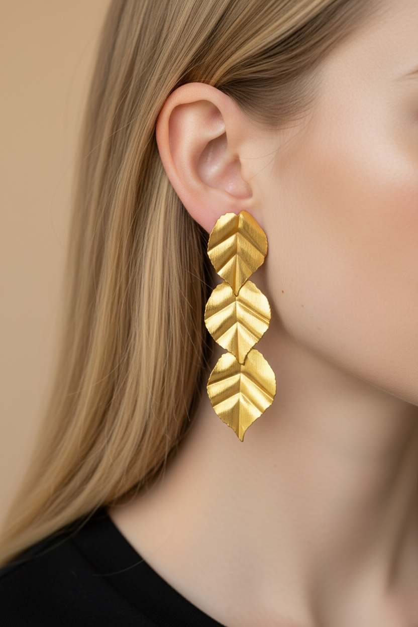 Leaf tiered earring