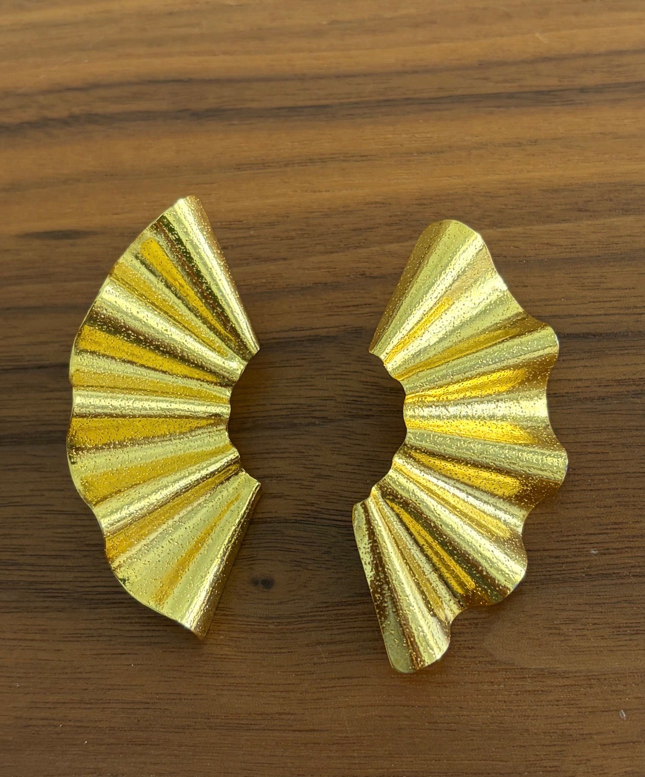 Gold Fan Earrings